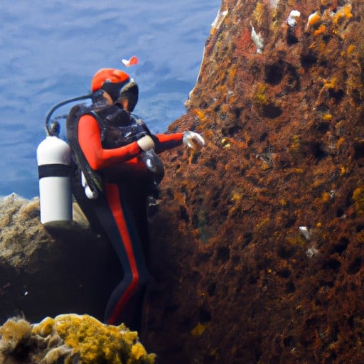 צוללן חוקר את החיים הימיים התוססים של טנריף
