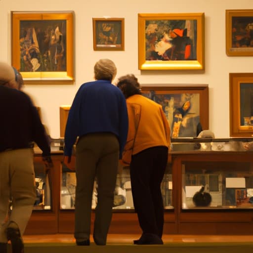 מבקרים מתפעלים מהאוסף המרשים במוזיאון נורמן רוקוול.