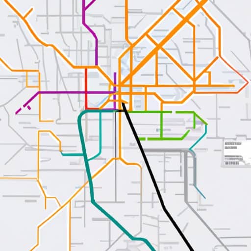 מפה המציגה את רשת התחבורה הציבורית של מונטריאול, כולל קווי המטרו והאוטובוסים