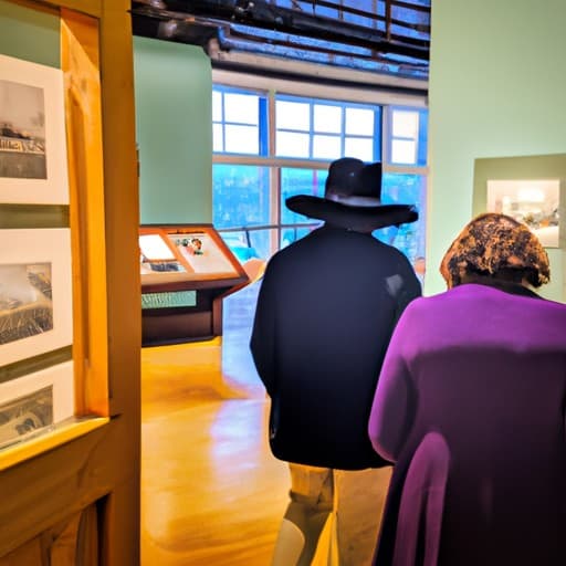 מבקרים מסיירים בתערוכות במוזיאון ההיסטורי בפורט מיסולה
