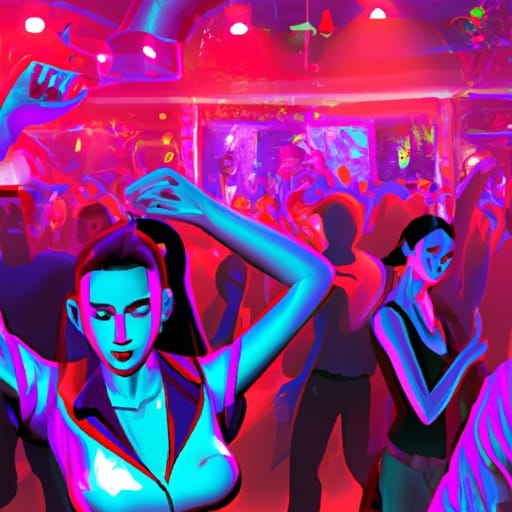 אנשים רוקדים במועדון לילה תוסס בניו יורק