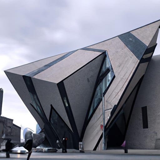 הארכיטקטורה המרשימה של מוזיאון אונטריו המלכותי, עם מבקרים שמסתובבים בחוץ