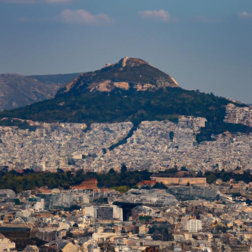 נוף פנורמי של אתונה עם האקרופוליס ברקע