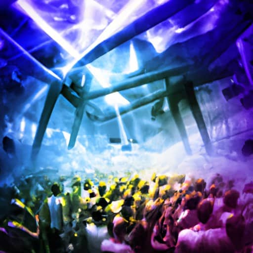 קהל רוקד במועדון לילה מפורסם באיביזה